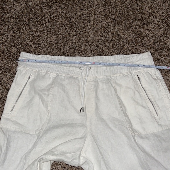 ATHLETA Cabo Linen Jogger in White Calla Lily size 22 with Zippered Pockets - Picture 14 of 16